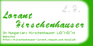 lorant hirschenhauser business card